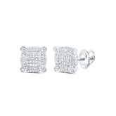 5/8CTW-DIA P1 CUSHION MENS EARRING